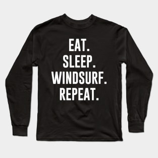 eat sleep windsurf repeat Long Sleeve T-Shirt